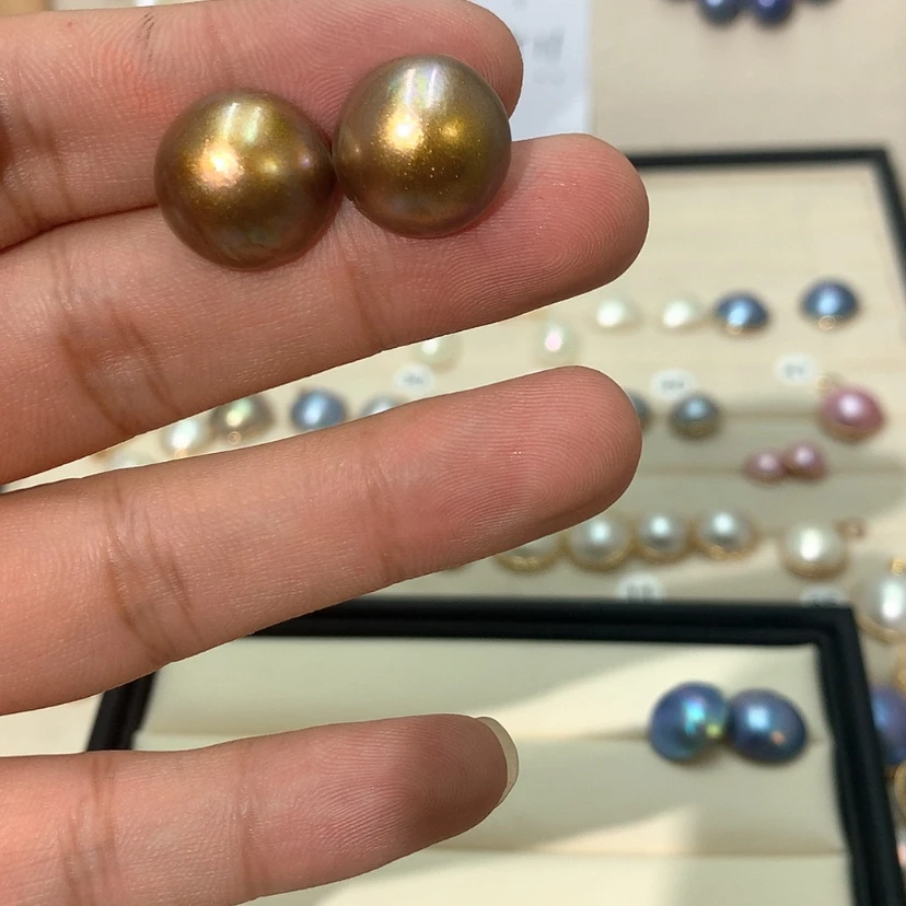 【闪购商品】耳饰拼合珍珠（马贝珠）银S925镶嵌