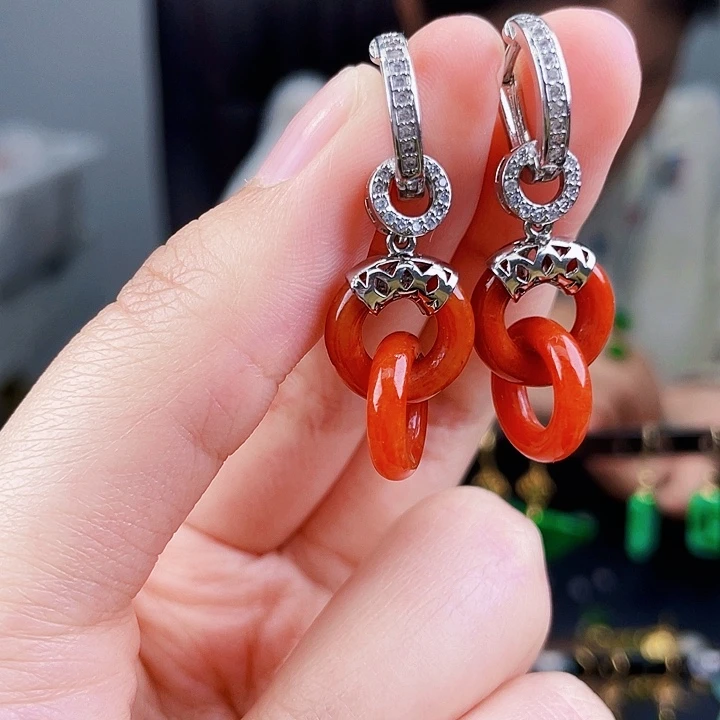 翡翠耳饰未镶嵌饰品