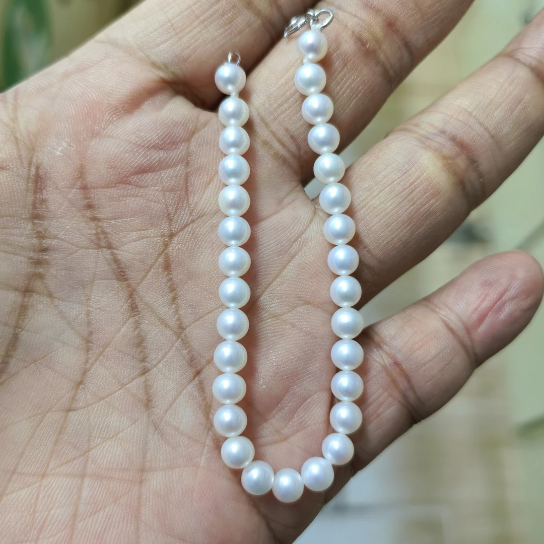 S925银珍珠手链时尚