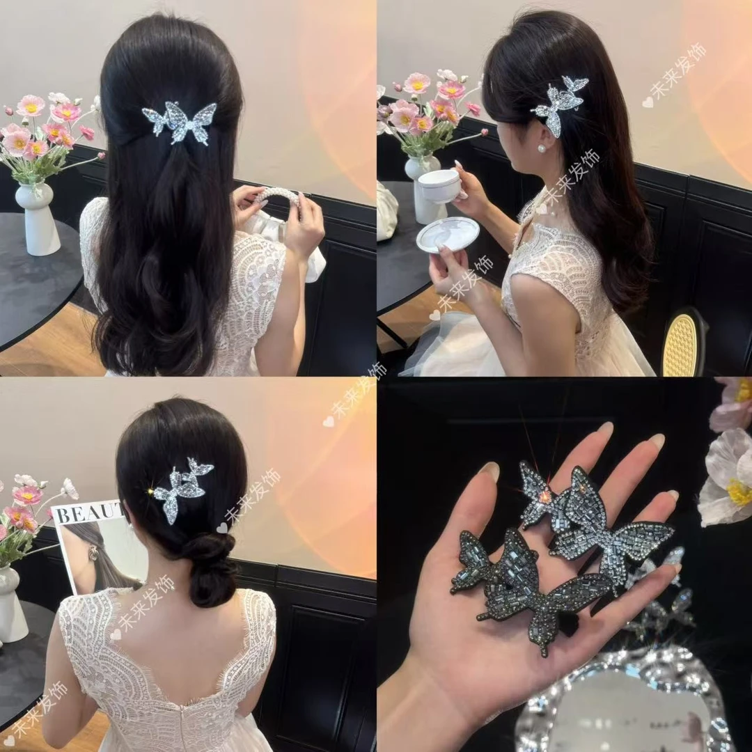 未来发饰  超仙的蝴蝶发夹女生气质日韩碎发夹气质仙女温婉侧边夹