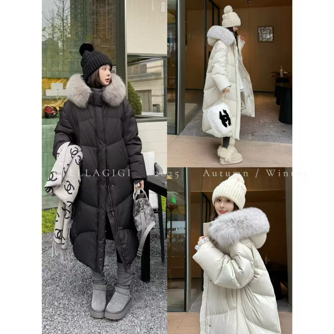 SG / 郭幂幂 AW 90白鸭绒新国标 狐狸毛领长款羽绒服