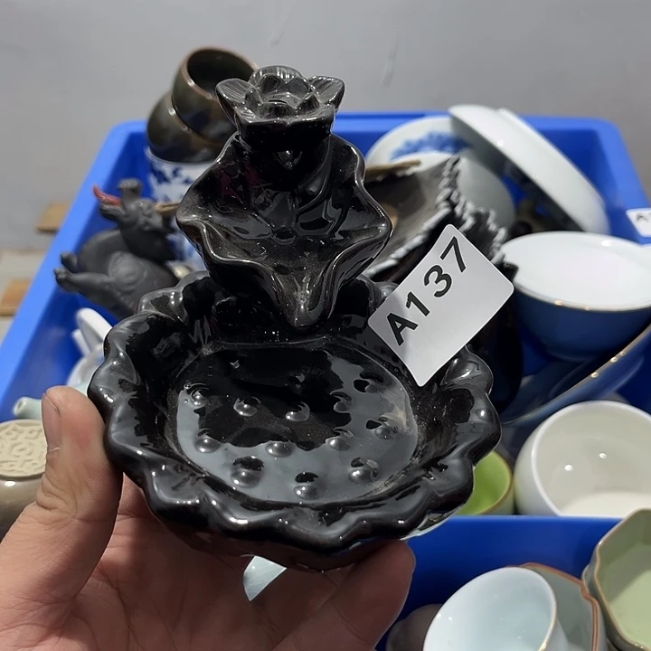 夏***光瓷片茶摆件工艺品摆件666