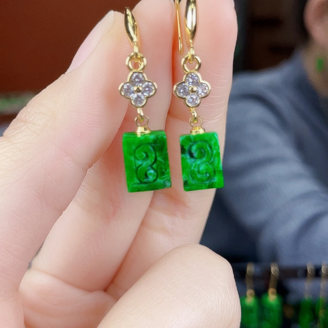 翡翠未镶嵌耳饰饰品