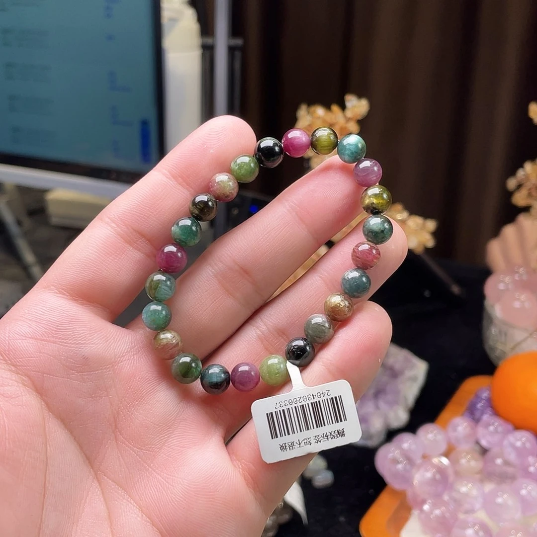 碧玺手链未镶嵌猫眼碧玺7.7mm