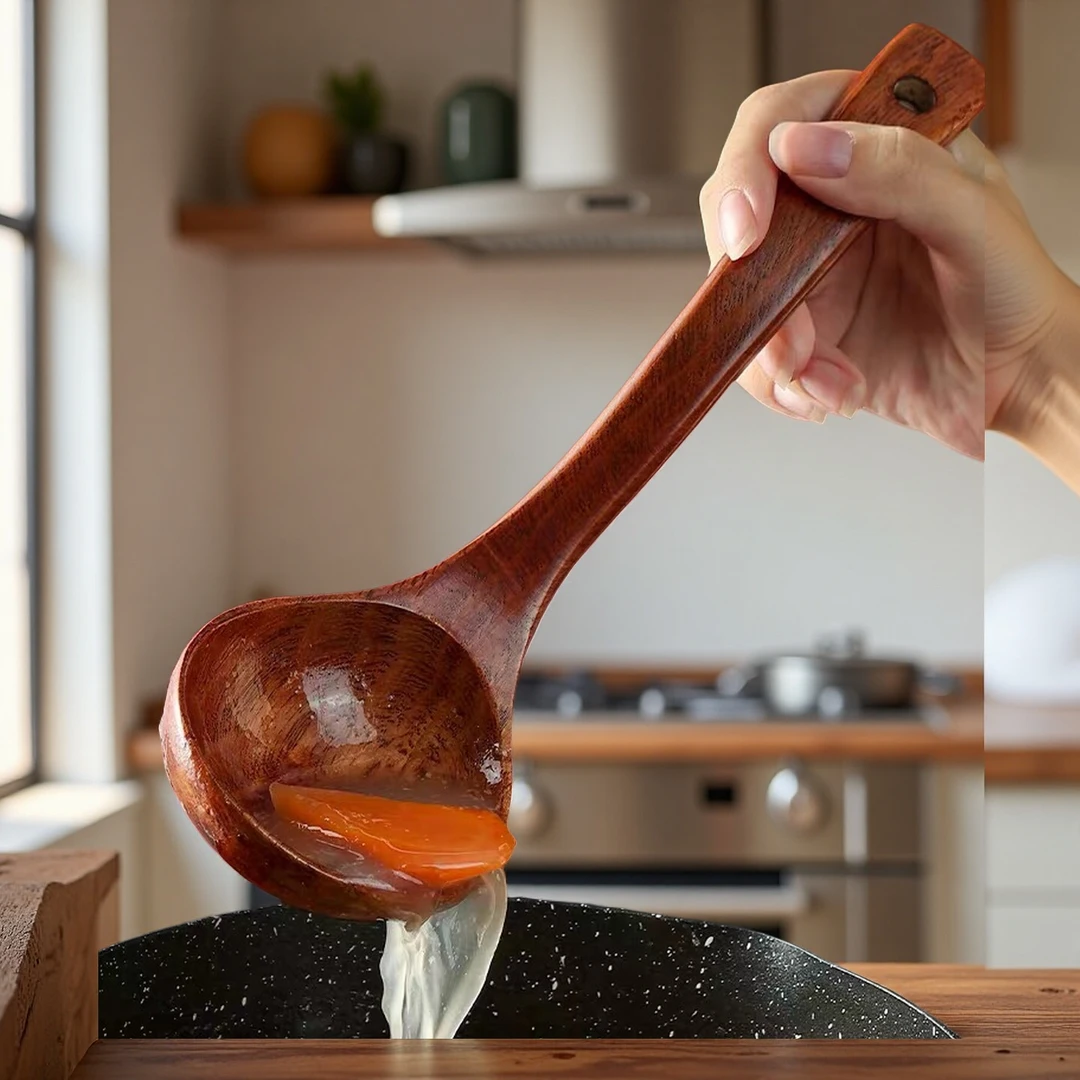 日式木质打汤勺子大号长柄盛汤勺子无漆粥勺盛粥