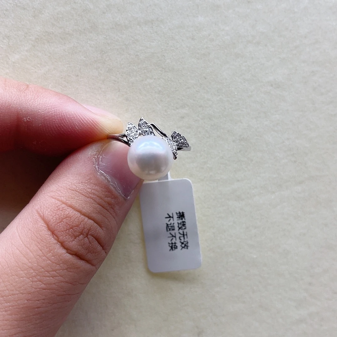 银S925镶嵌淡水珍珠戒指