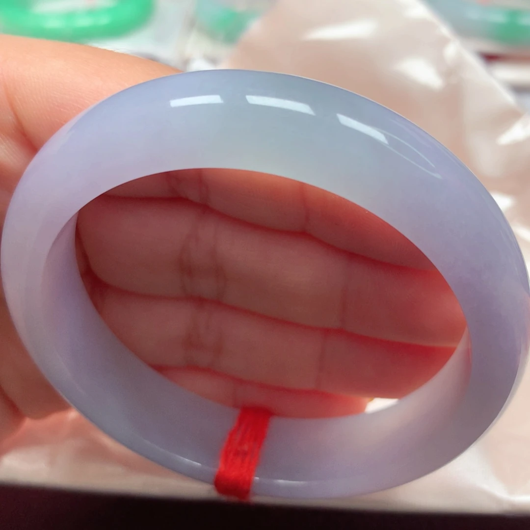 翡翠未镶嵌手镯55冰胶紫小微瑕