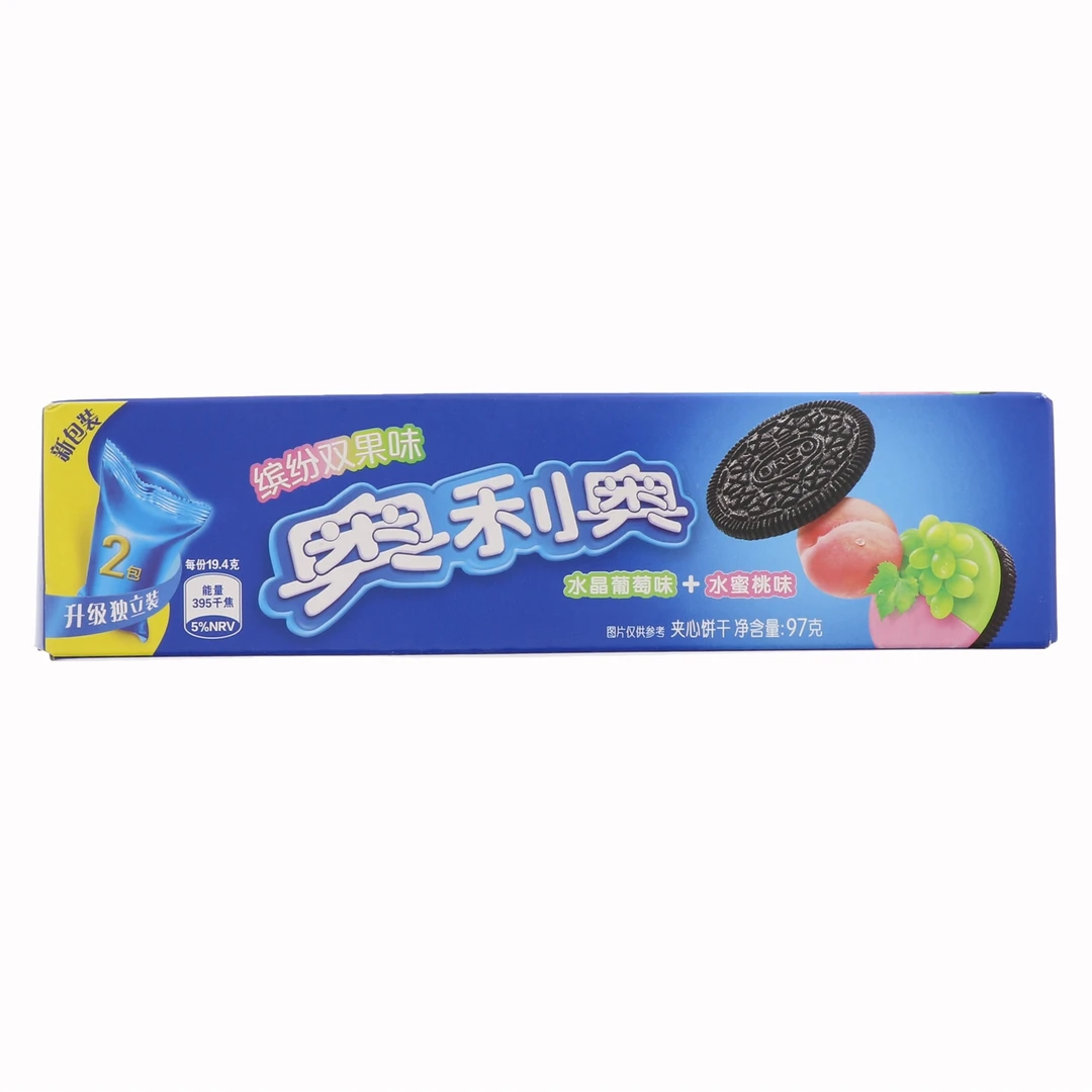 奥利奥双果味夹心饼干水晶葡萄味+水蜜桃味97g