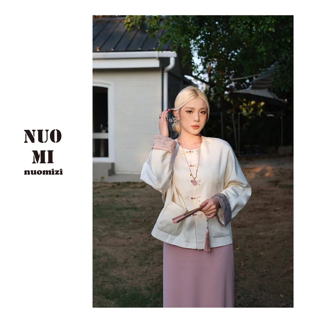 糯米子[至简]新中式提花设计感外套女春季甜美气质刺绣上衣