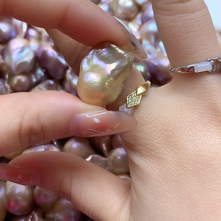 淡水珍珠耳饰银S925镶嵌风***～