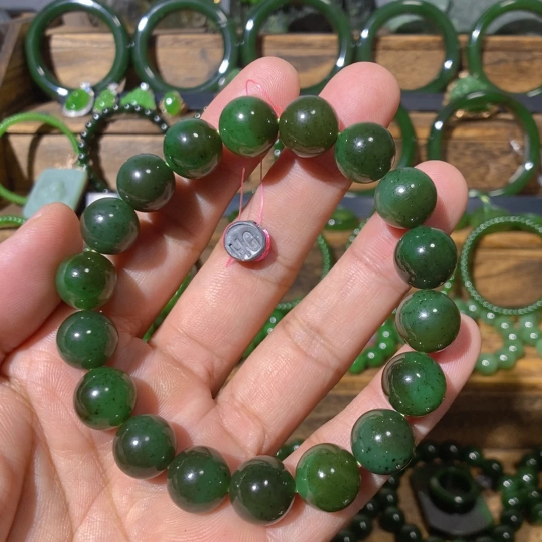 【闪购商品】吊坠(不含链)未镶嵌和田玉乌兰海碧玉蓝糖手串 12