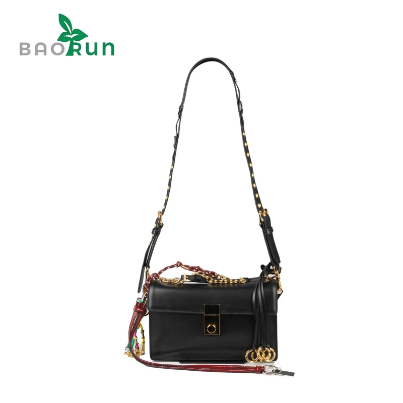 【P手袋包】时尚高级黑色真皮手拿包女士轻奢单肩包斜跨包