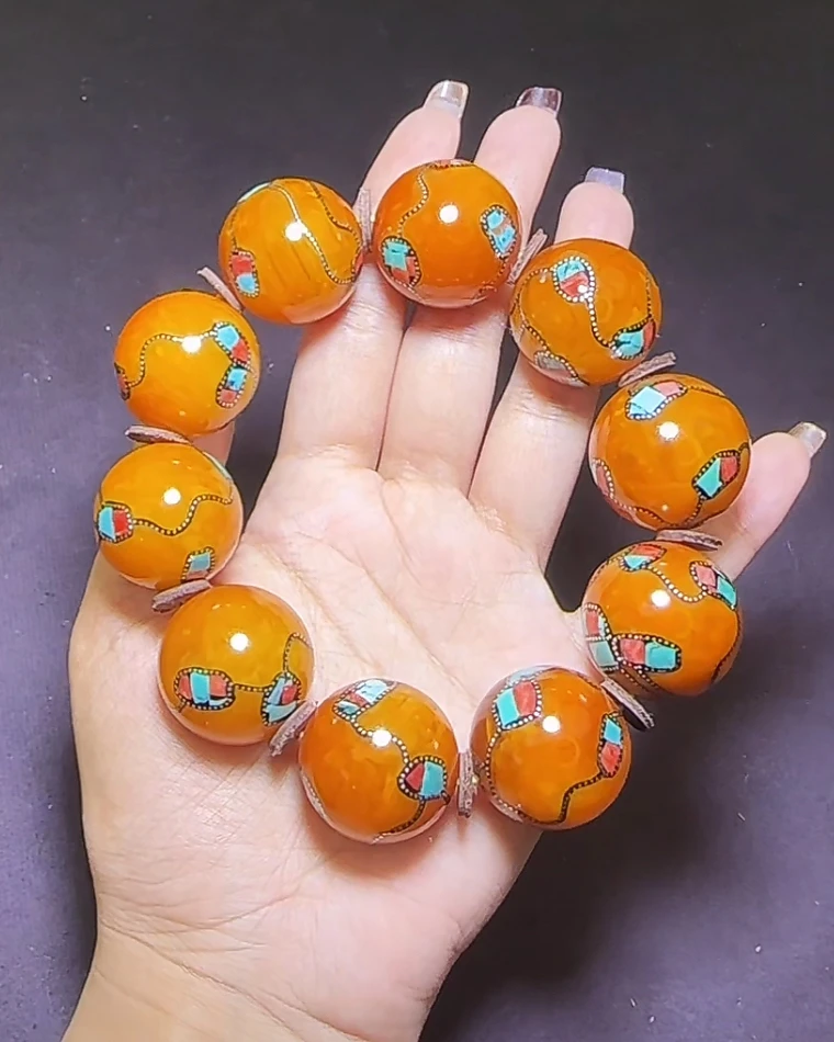 【齐福珠宝】25mm原矿尼泊尔圆珠