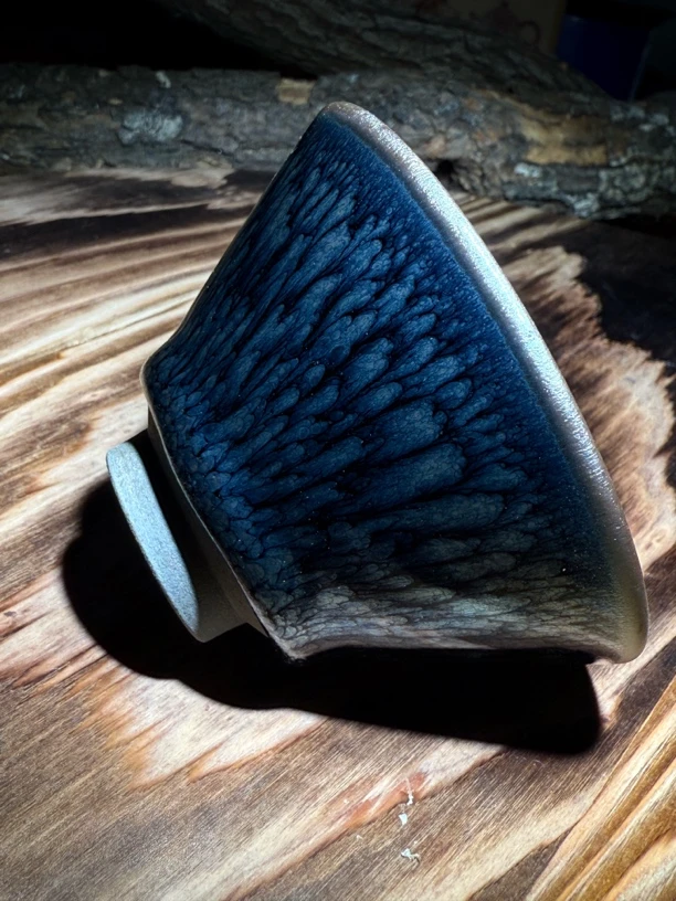 秦国凤百花斗笠杯釉中结晶