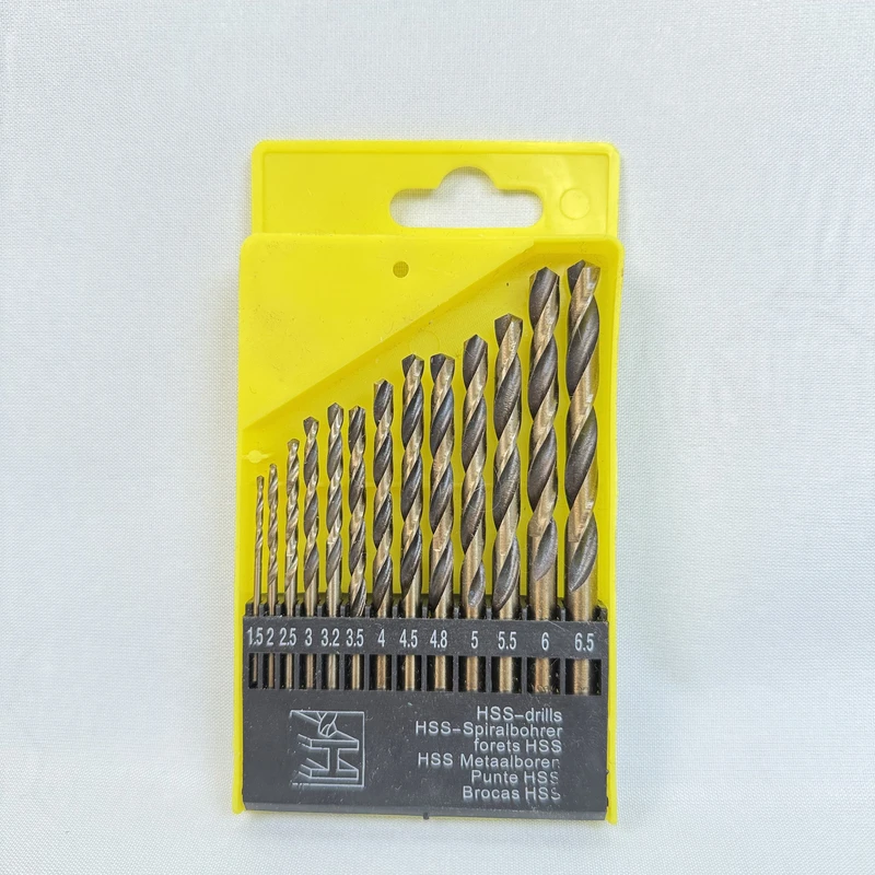 13PC镀钛不锈钢钻头麻花钻组合B