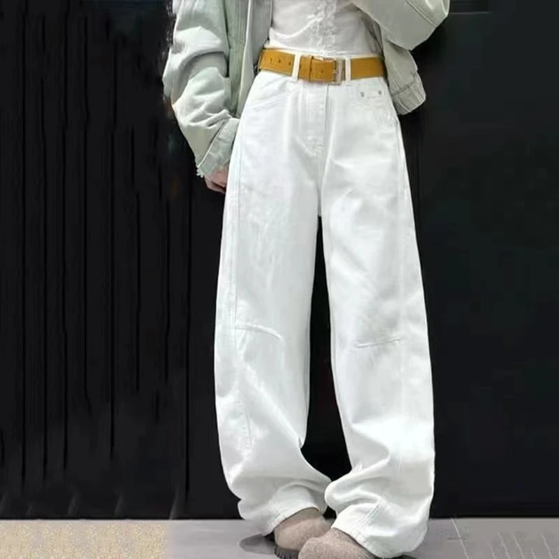 【芊荨精选】2025春秋季时尚百搭显瘦复古阔腿镰刀牛仔裤KZ006#