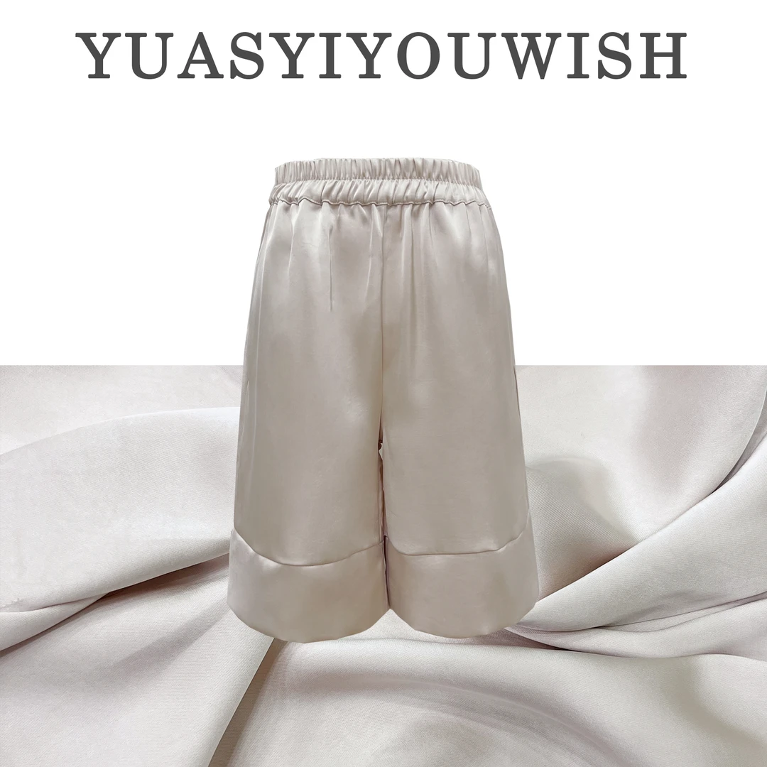 YUASYIYOUWISH |"当下"设计师版型缎面高级光泽自然肌理短裤