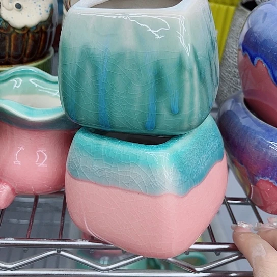 多肉绿植陶瓷花盆9.9包邮，有空