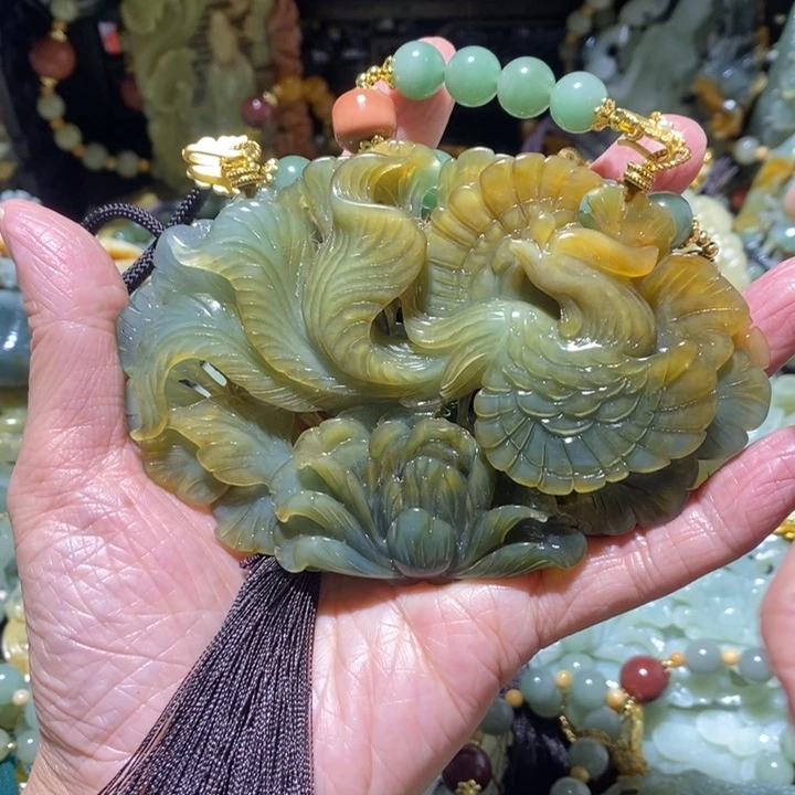 岫玉岫玉吊坠未镶嵌宇*