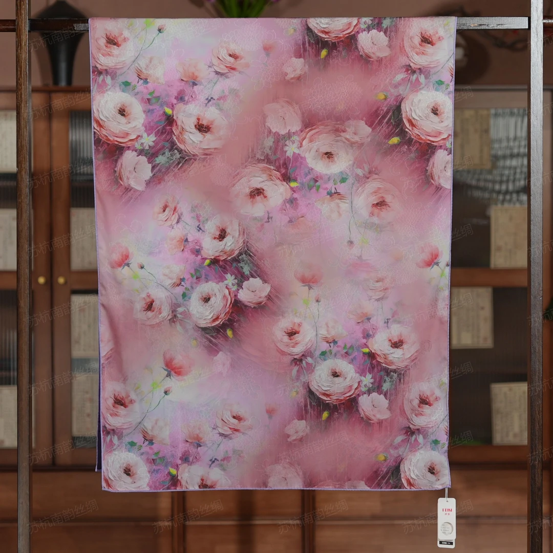 【C73-90雅馨】180*70长巾女士双面带围巾披肩国风手卷边丝巾