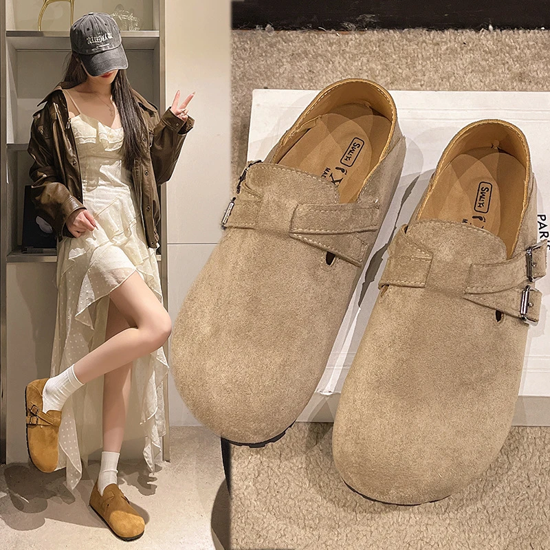 大码到42码博肯两穿鞋平底鞋女鞋2025年春夏季新款软底豆豆鞋单鞋