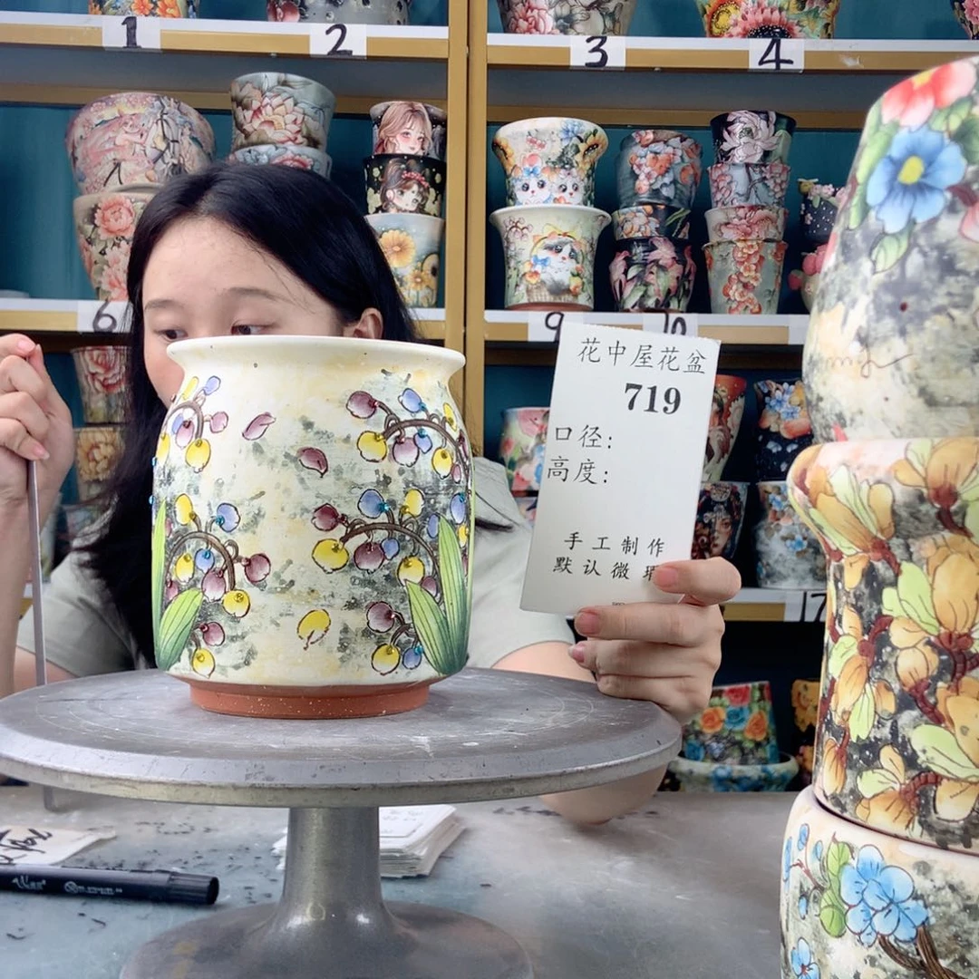 景德镇手工花盆719