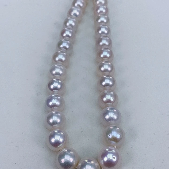 淡水珍珠颈饰银S925镶嵌10-12正圆炫彩极强光