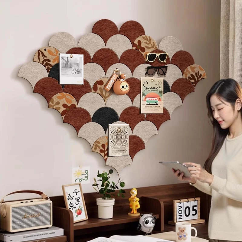 拾忆 毛毡板客厅背景墙贴美拉德软木板装饰画复古展示板免打孔