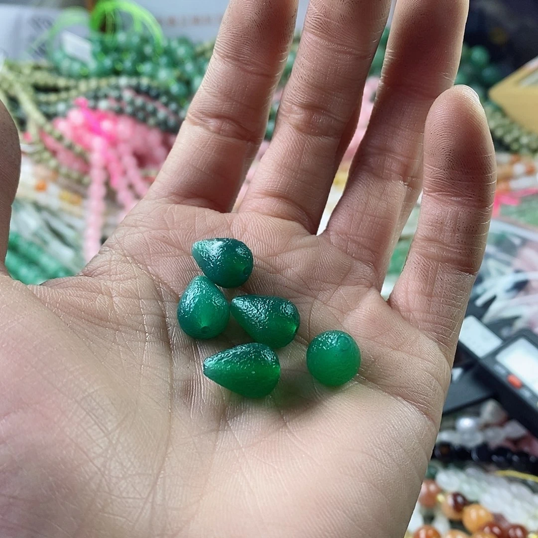 玛瑙/玉髓珠宝半成品合金五个10×14老干南玛瑙水滴