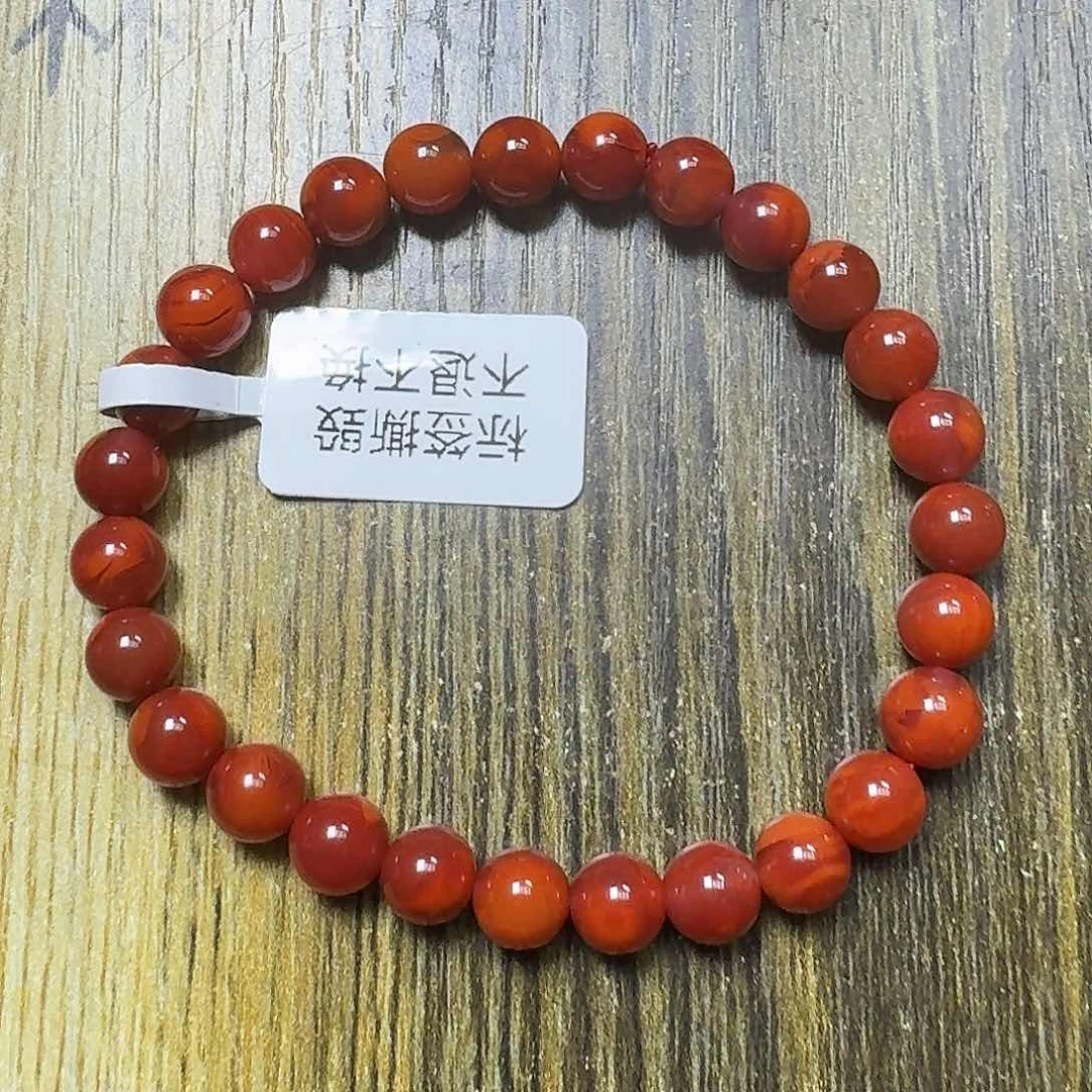 南红玛瑙手链未镶嵌手串原矿南红瓦西牛血7mm