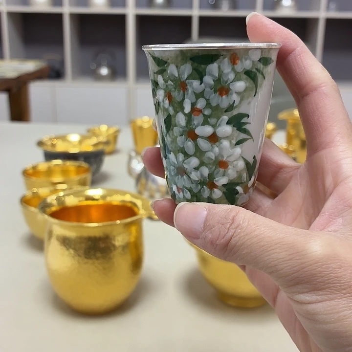 李小鹤瓷包银足银15克小雏菊闻香杯