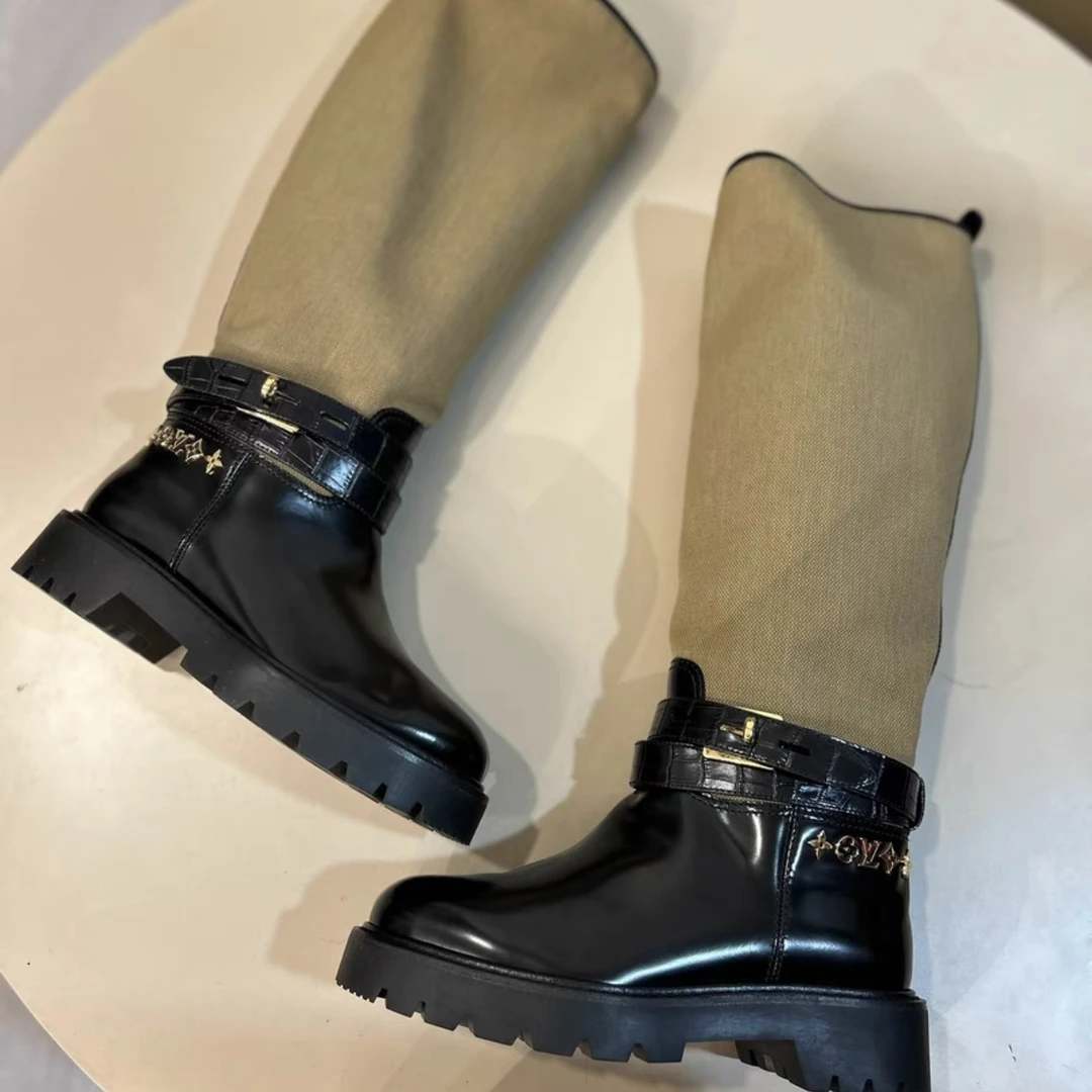 未使用 LouisVuitton/路易威登 卡其色高筒靴长靴36码
