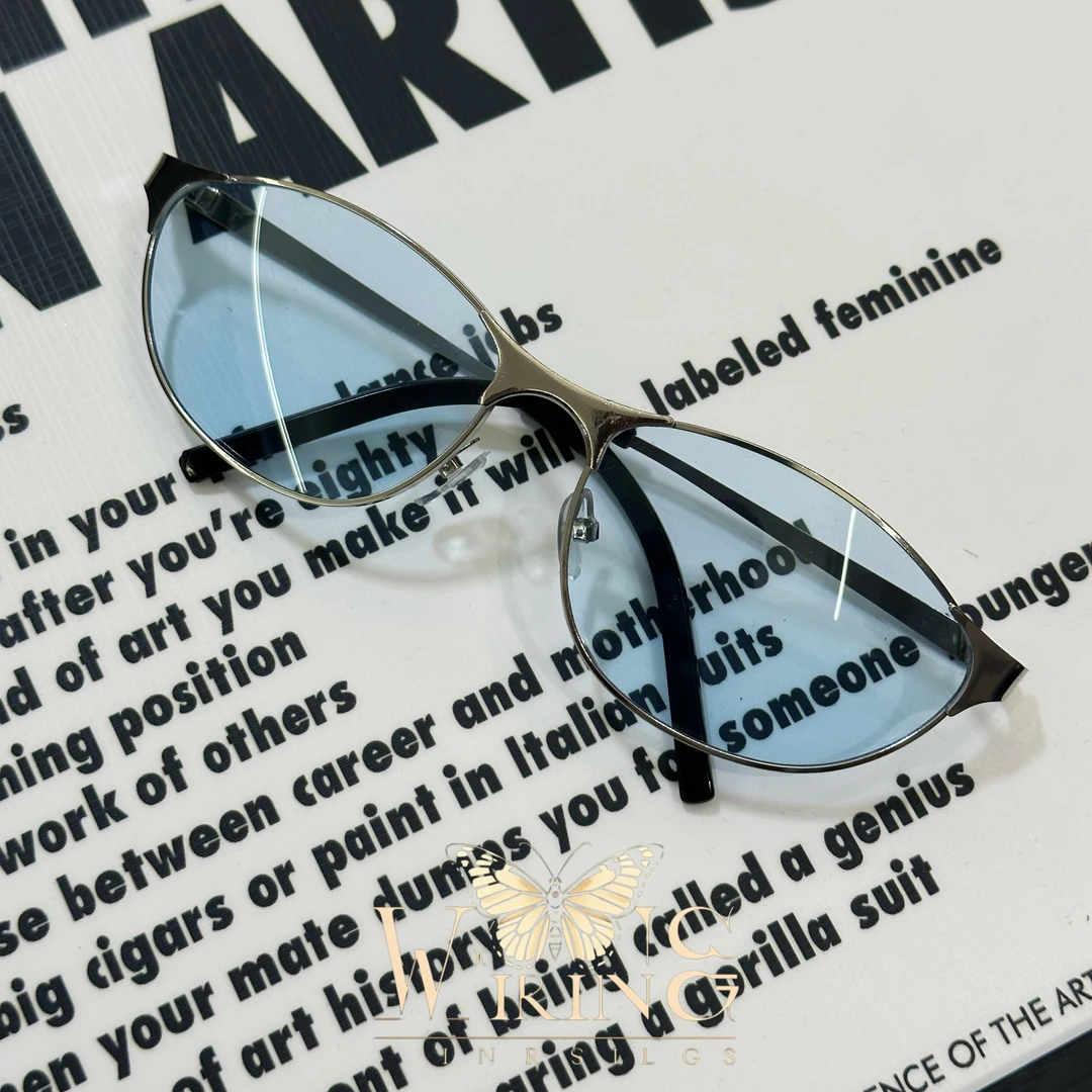 王大嘴原创 夏季新款极简风韩系猫眼金属镜框墨镜M512