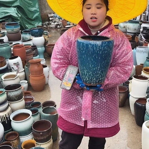 口18高29瑕疵盆子。