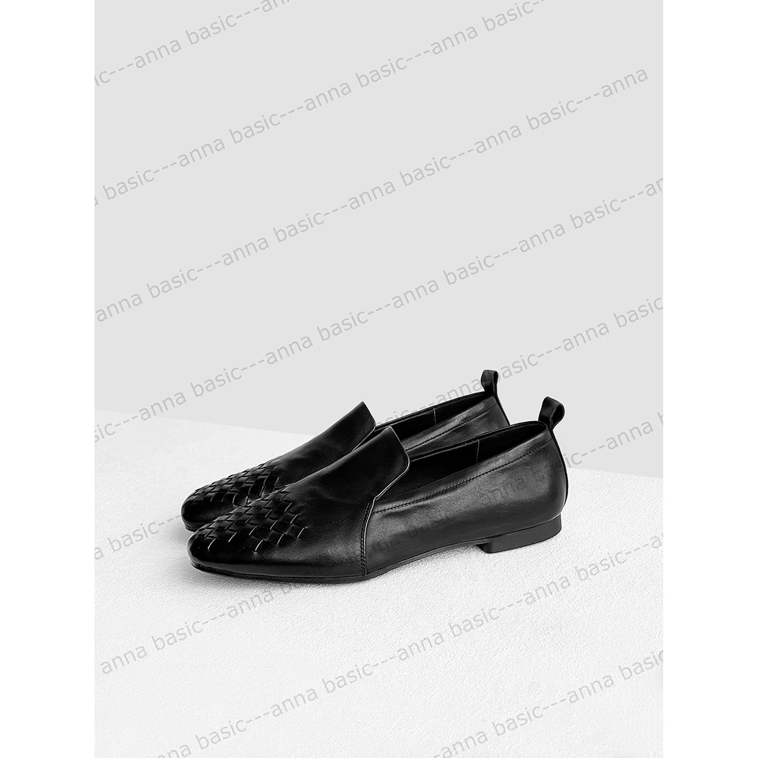 1.5cm/UM1838牛皮深口单鞋女春秋平跟乐福鞋平底33大小码41码42码