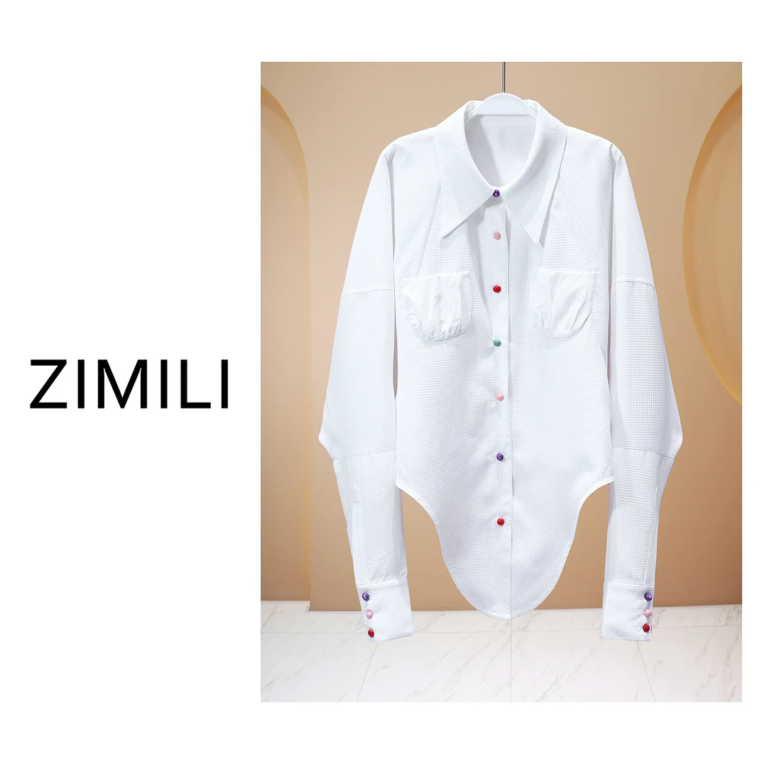 【亮哥女装】2025《清爽少女》月光白绑带压褶衬衫5909