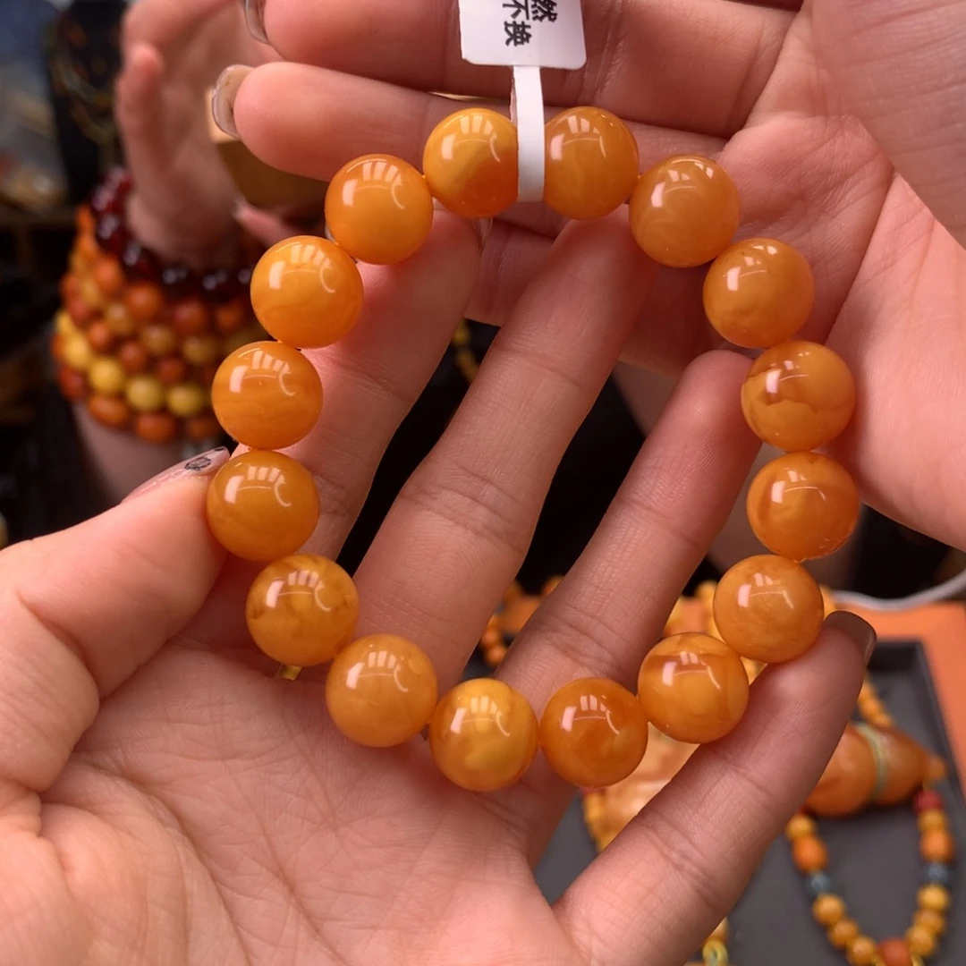 蜜蜡手串未镶嵌天然