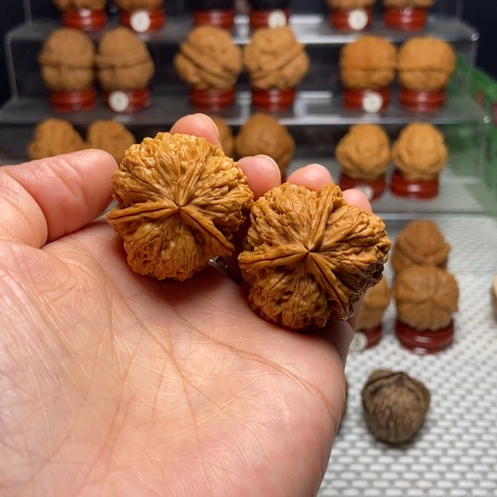 把件文玩核桃55百花三棱