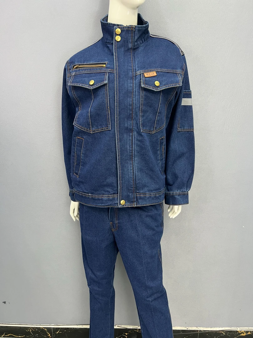 防烫套装耐磨工装制服工作多口袋休闲春秋加厚牛仔工装纯棉