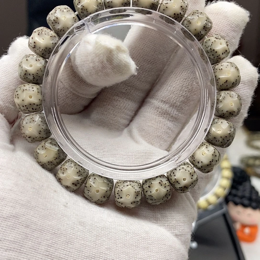 手串星月菩提11/10精品玉化糯冰奶奶灰正月大眼手工无相