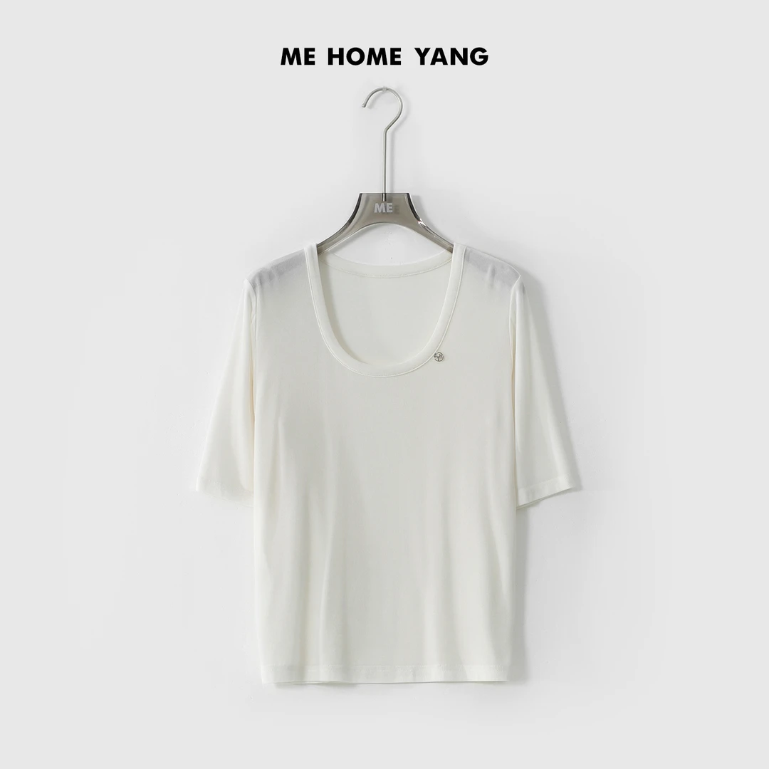ME【冰霜T】夏季新款女士显瘦气质时尚百搭纯色T恤MEQS3390
