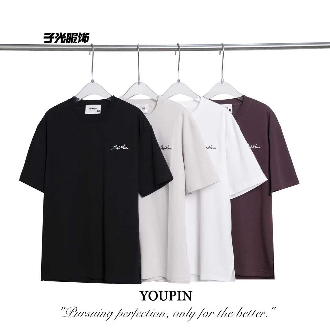 【李子光】YY3110夏季刺绣款宽松情侣T恤男装百搭