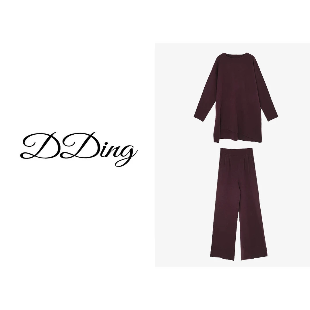 【DDing】“笙歌”绵羊毛针织两件套侧开叉保温保暖匠心独运高密织造