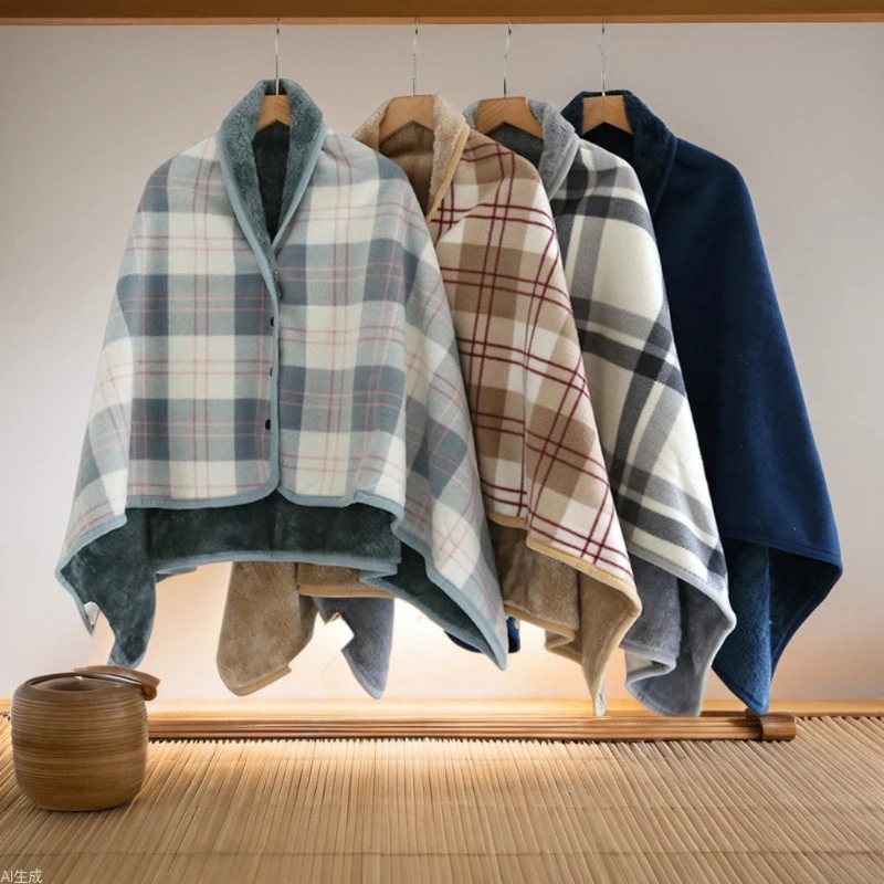 抢！【秋冬新款】多功能加厚保暖披肩毯盖毯午睡毯斗篷摇粒绒