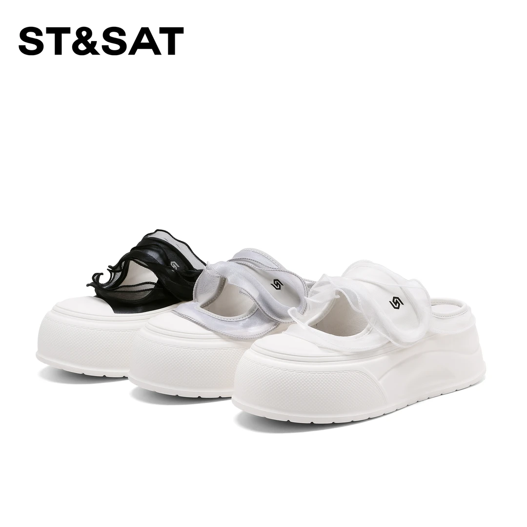 St&Sat/星期六软底浅口半拖女鞋外穿2025新款透气轻便外穿女时尚