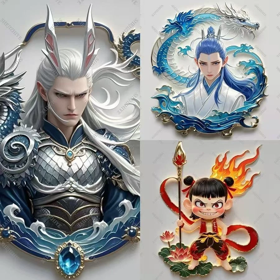 哪吒2魔童闹海新款冰箱贴磁吸自制周边高颜值帅气亚克力立牌摆件