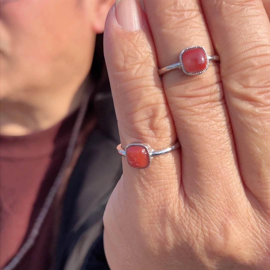 南红玛瑙颈饰未镶嵌保山南红活口戒指多样性发货（拍一发一）