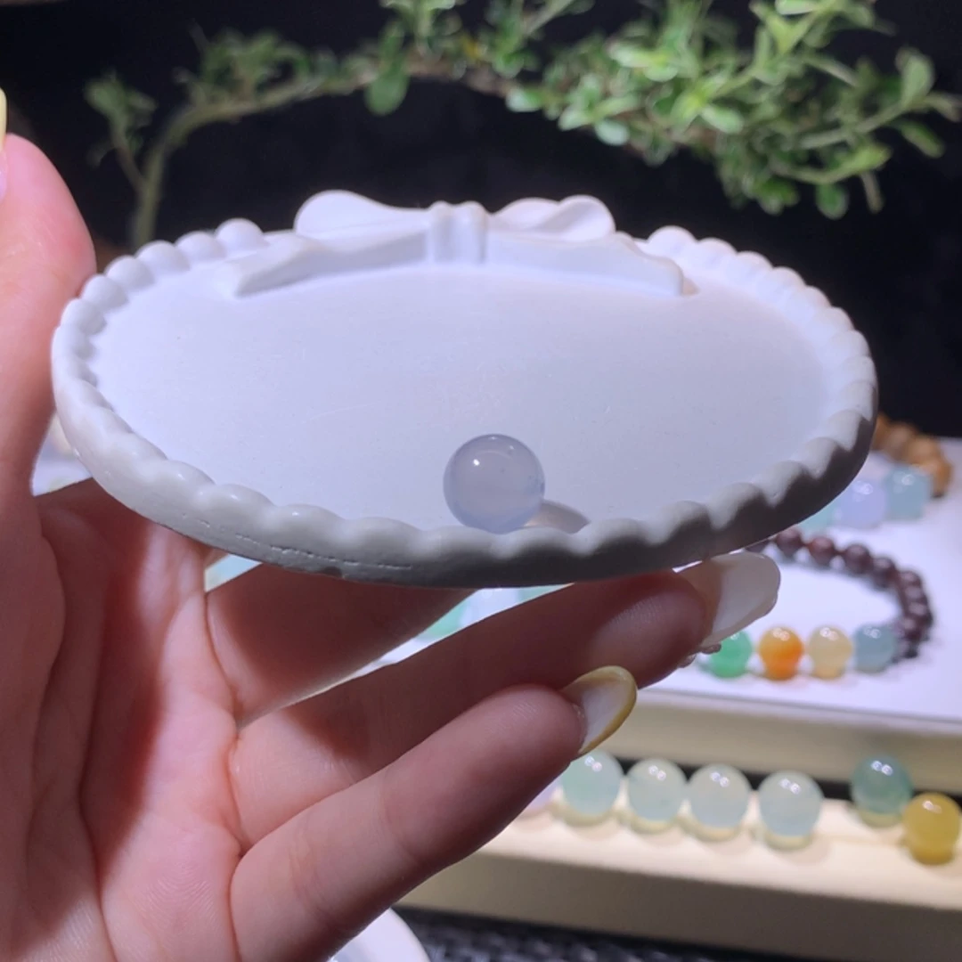 【闪购商品】翡翠散珠，白蓝紫底圆珠，卡10