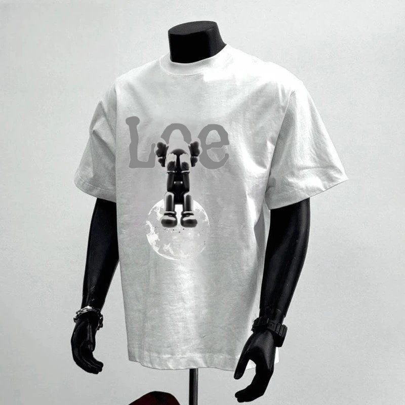 迪柯登重磅纯棉潮牌美式T恤潮流个性印花男夏季圆领宽松百搭秀禾