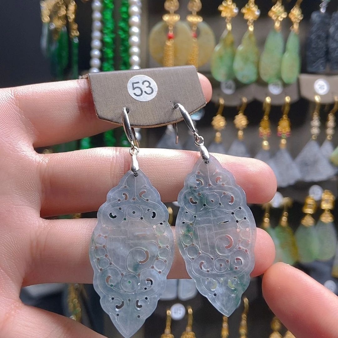 翡翠未镶嵌耳饰翡翠